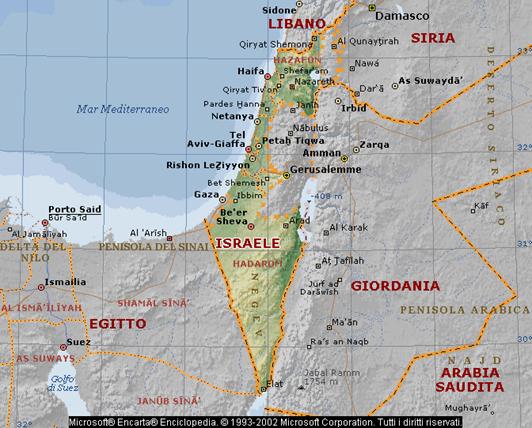mappa completa palestina